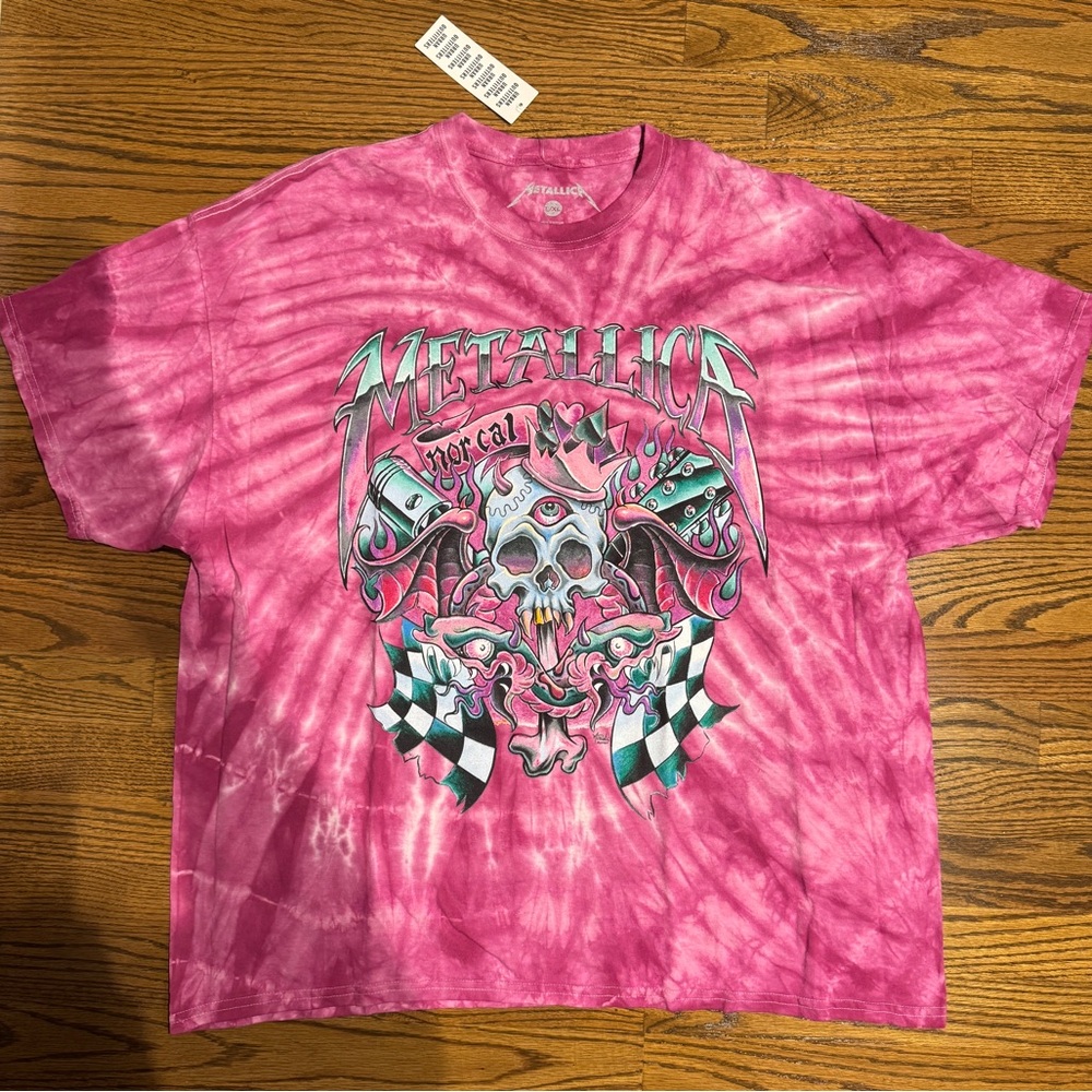Metallica Pink Tie-Dye Graphic Tee